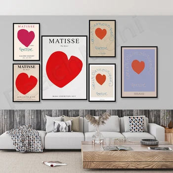 Henri Matisse Coração de Impressão Coração de Amor a arte em forma de coração cartaz, estética, arte, cartaz de interior moderno, a arte abstrata p