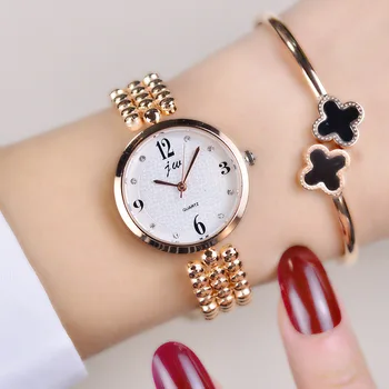 2018 Nova Marca Jw Relógio De Quartzo Mulheres De Luxo, O Ouro, A Prata Relógios Senhoras Simples De Cristal Da Pulseira Relógios Feminino Relógio Presentes