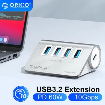 ORICO HUB USB de 10 gbps com USB Dock Station Tipo C Divisor com PD18W Adaptador de Energia para o MacBook Acessórios para PC Portátil Acessórios