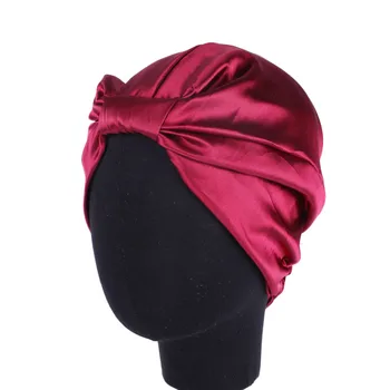Moda Muçulmana Turbante de Seda Para Cabelos de mulheres envolver a Cabeça Caps senhora de dormir chapéu feminino Queda de cabelo Quimio Índia Chapéu, Turbante de Cetim Mulher