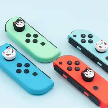 Animais fofos Thumb Stick Aderência Cap Joystick Capa Protetora Para Nintendo Interruptor de Oled NS Lite Alegria-con Controlador Direcional Caso