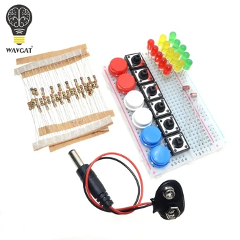 Eletrônica inteligente Starter Kit Para arduino uno r3 mini Protoboard LED jumper de fio de botão