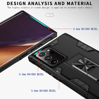 Luxo à prova de Choque Magnético de Telefone Case Para Samsung Galaxy Nota 20 10 9 8 Plus Ultra 5G S10 Lite Invisível Suporte da Tampa Traseira
