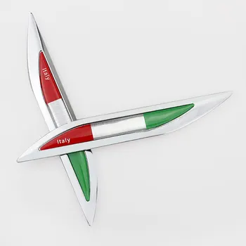 1Pair Carro 3D Itália Bandeira italiana Emblema Emblema Decalques Adesivo para BMW-JEEP Dodge Chrysler