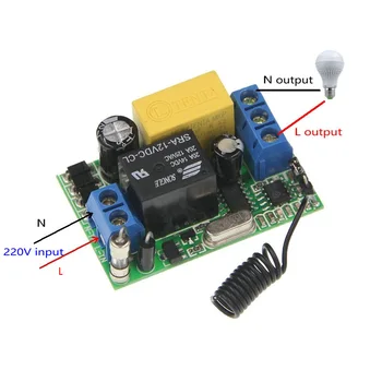 Mini Tamanho 220V 1CH 1CH 10A Controle Remoto sem Fio Interruptor de Luz LED Tiras do Motor Relé Receptor + 15CH Sistema Transmissor