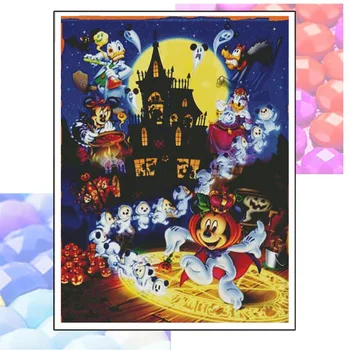 Disney Halloween Diamante pintura nova coleção Mickey Mouse animal crossing total de diamante mosaico Anime Quarto de Criança Decoração da Parede