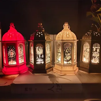 Eid Mubarak Decorativa Do Diodo Emissor De Luz Ramadã Festival De Vento Lanterna Ornamento Islã Partido Muçulmano De Decoração De Suprimentos De Férias De Iluminação
