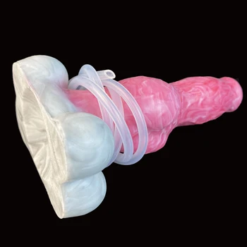 LUUK Grande Nó de Cachorro Vibrador com sua Poderosa Ventosa de Silicone Realistas Ejaculação Fantasia de Pênis de Animais Plug Anal Brinquedos Sexuais para as Mulheres