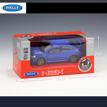 1:36 Escala Welly Subaru Impreza WRX STI de Alta imitação de Liga Carro Modelo de Puxar de Volta o Metal Com 2 Abra a Porta de Crianças Veículo de Brinquedo Presentes