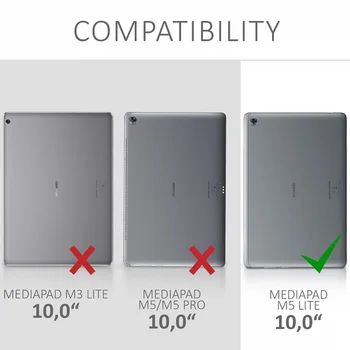 Caso comprimido para Huawei MediaPad M5 lite 10 BAH2-W19/L09/W09 de Couro PU de Dobramento de Lichia Estilo Capa MediaPad M5 lite 10.1 Casos