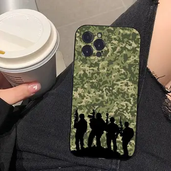 Camuflagem Militar de Telefone de Caso Para o iPhone 14 11 12 13 Mini Pro XS Max. Tampa 6 7 8 Plus X XR 2020 SE Funda Shell