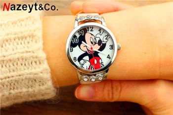 Mickey de Disney do Rato de relógios de Luxo para Crianças, Mulheres, Meninas Diamante de desenhos animados para Crianças Relógios Máquinas do Tempo Impermeável Criança relógio de Pulso
