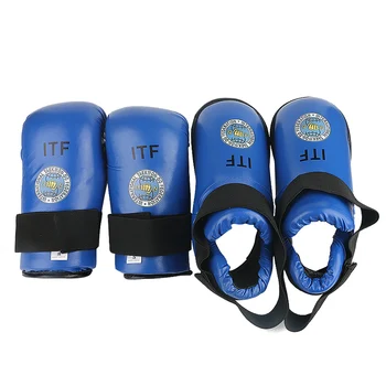 Taekwondo ITF Luvas de Guarda de Pé Conjunto Protetor de Tornozelo Alta Qualidade PU de Couro FFI Protetor de Calçado de Inicialização de Boxe Para o Adulto Criança