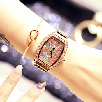 Marca Top Senhoras RELÓGIO Cheio de Diamante Retangular Digital Magnética Pulseira de Relógio Para Mulheres reloj mujer часы женские montre
