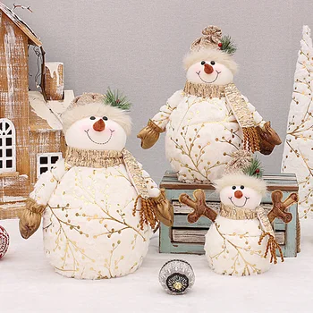 Decoração de natal Boneco de neve Figura Enfeites de Árvore de Natal Decoração de Natal Chapéu do Boneco de neve, Boneco de Pano Impresso para o Shopping Janela do Hotel