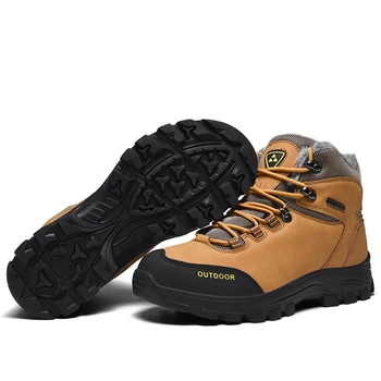 LINGGE Super Quentes de Homens de Inverno PU de Couro e Ankle Boots Homens Outono Impermeável Botas de Neve de Lazer Outono Botas de Mens Sapatos 39-46