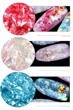 Irregular Shell Papel de Lantejoulas Unhas DIY Flakies Colorido Paillettes Glitter Nail Art Lantejoulas para 3D Decoração da Arte do Prego 10-500g