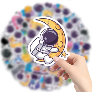 10/30/50PCS Bonito Espaço Exterior Astronauta Graffiti Adesivos de desenhos animados Motocicleta Decalque Telefone Portátil Decoração de Parede Autocolante Garoto de Brinquedo