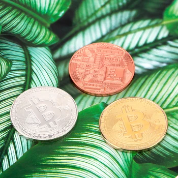 Colecionáveis Arte Banhado a Ouro Bitcoin a Moeda de Ouro, moedas comemorativas de Antiguidades Imitação Física BTC Metal