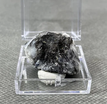 NOVO! natural Wolframita mineral amostra pedras e cristais coleção pedras preciosas (tamanho da caixa 3.4 cm)