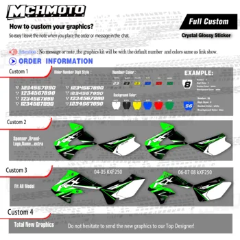 MCHMFG Gráficos e plano de Fundo etiqueta Autocolante Kit para Kawasaki KX85 KX100 1998-2013 2011 2010 2009 2008 2007 2006 2005 2004 KX 85 1