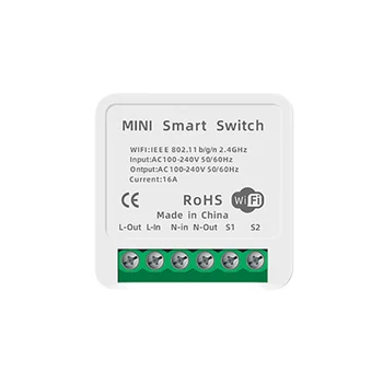 1-10Pcs Tuya Mini 16A wi-Fi Módulo Switch com Vida Inteligente App 2 Forma de Controle, Casa Inteligente Interruptor de Trabalho para o Alexa, o google lar