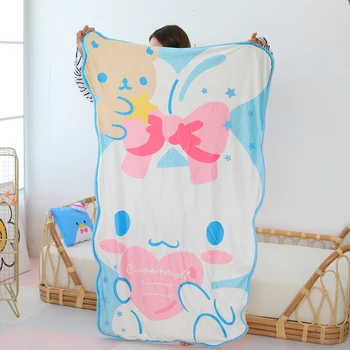Kawaii Sanrio Série De Condicionador De Ar Colcha De Melodia Cinnamoroll Hangyodon Imagem Nap Cobertor De Verão Fresco Colcha De Presente Para Bebê Menina