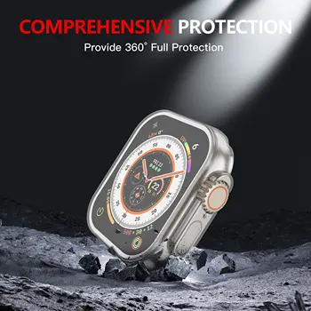 Assista Case para Apple relógio Ultra 49mm Série 8 7 SE 6 5 4 3 45 41 44 MM 40 MM Tampa Transparente Apple Relógio Protetor de Tela