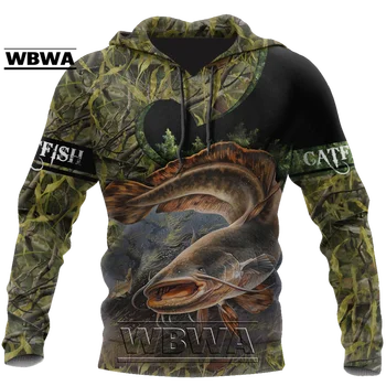 WBWA 2021 Moda Outono Mens Moletom Pique de Pesca 3D por Todo Impresso hoodies e Moletom Unisex Casual de Sportswear YL791
