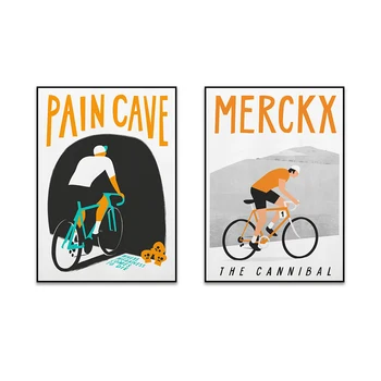 Dor Caverna De Ciclismo De Impressão. Moto cartaz da arte da ilustração para o ciclista que gosta de sofrer. 'Onde a fraqueza vem a morrer'.