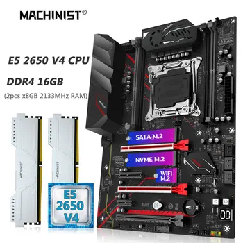 Maquinista MR9A PRO Max placa-Mãe Combinação definir Xeon kit 2650 V4 CPU LGA 2011-3 DDR4 2*8GB de Memória RAM NVME M. 2 WIFI de Quatro canais