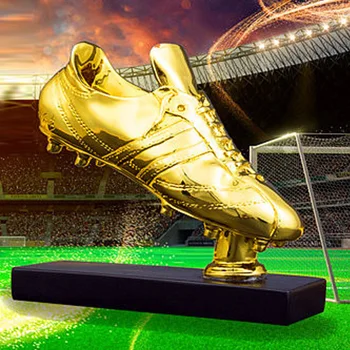 Prêmio chuteira de ouro Resina Encantos Partida de Futebol, os Fãs de Futebol Lembrança do Chapeamento de OURO Sapato Troféu Dom Casa Decoração do Escritório Modelo