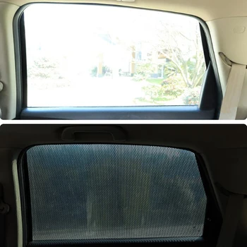 2PCS Carro do Lado da Janela de óculos de Sol Adesivos de Proteção solar Janela Protetor solar Tampa de PVC Preto de Sombras Com Pequenos Buracos 42x38cm