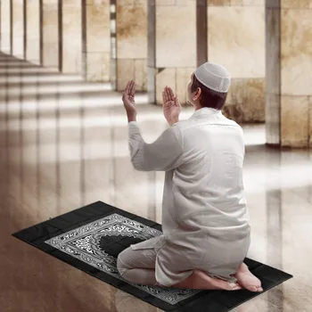 Portátil Muçulmano de Viagem Tapete de orações a Oração Tapete com uma Bússola e um Livreto Musallah Almofadas Tapete ao ar livre Ramadã Islâmico Presente