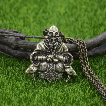 Odin, Thor O Martelo Mjolnir Duplo Cabras Amuleto Pingente Viking Colar Talismã Jóias