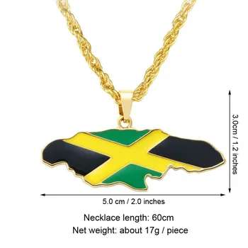 Jamaica Mapa Colar Pingente Moderno De Titânio De Aço Moda Jóias Personalidade Criativa Punk, Hip Hop E Acessórios De Presente