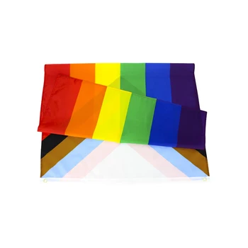 60X90/90X150CM Lgbt arco-íris Gay Progresso Bandeira do Orgulho