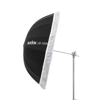 Godox UB-165W 65in 165cm Parabólico Preto Branco Guarda-chuva Reflexivo Luz de Estúdio Guarda-chuva Preto com Prata Tampa do Difusor de Pano
