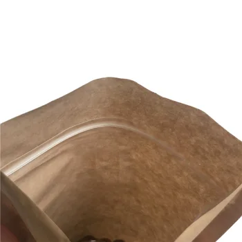 50PCS Resealable Doypack Marrom Kraft Papel de Embalagem Biodegradáveis em Pé de Bolsas de Chocolate Lanche Barra de Energia Wrapper Saco