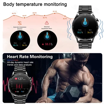 2022New de Chamada Bluetooth Smart Watch Homens de Oxigênio no Sangue do Monitor de Ritmo Cardíaco do Esporte Relógio de Fitness Homens de Marcação Personalizado Smartwatch Para Xiaomi