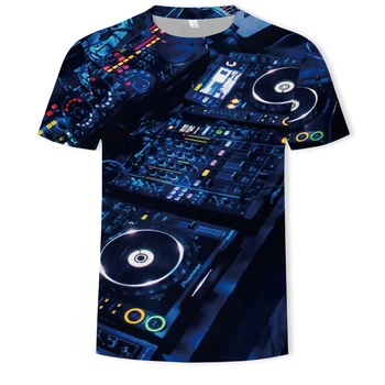 2022 Homens Impressos em 3D Curto mangas de Camisa de Moda Verão T-shirt Música Girando a Caneta DJ de Hip-hop Music Tees