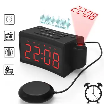 Alto Relógio Despertador para o Pesado Dormentes Vibratório-Despertador com Cama Shaker para Surdos e deficientes Auditivos Noite de Luz Soneca Relógio