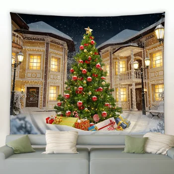 Natal Pendurada na Parede Decoração Tapeçaria Árvore de Natal Lareira Meias Presentes Tapeçaria para o Quarto Sala de estar do Dormitório Grande Cobertor