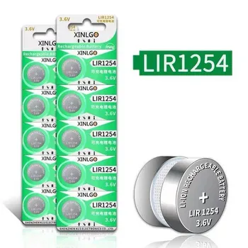 2PCS 3,7 V LIR1254 Recarregável de Lítio, Bateria de pilha Botão Built-in Baterias 1254 Para TWS sem Fio de Fone de ouvido Bluetooth