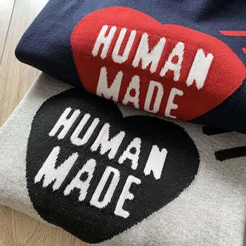 De grandes dimensões Humana, Feita de Malha, Camisolas de Impressão do Logotipo de Coração de Homens Mulheres 1:1 HUMANO de Alta Qualidade FEITAS Blusas