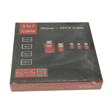 2M 3 Em 1 Para iphone IOS Micro Tipo C 2K Compatíveis com HDMI, HDTV Cabo de Vídeo HD, Jogos, TV Digital AV Amplificador Conversor Adaptador