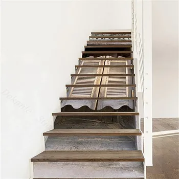13 PCS Vela Flor Escada de Estofados Escada Decalque Adesivos de Vinil Adesivo Riser Escada Adesivo 3D papel de Parede Decoração de Escadas