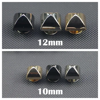 10Sets 10/12mm quadrados pirâmide preto rebites de couro decoração fivela parafuso pé caso de couro cinto de metal arco de rebite
