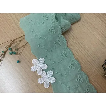 DIY artesanal em patchwork Retro tecido de algodão laço Água verde de algodão Bordado lace 6,5 cm