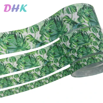 DHK 4 opções de tamanhos 10yards folhas flores Impresso, Fita de Gorgorão Acessório Hairbow Headwear de Decoração DIY Atacado B1994